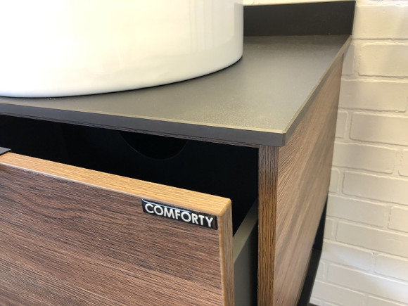 Тумба с раковинами Comforty Порто 120-2 00-00001287 подвесная Дуб темно-коричневый