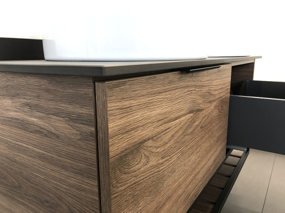 Тумба с раковинами Comforty Порто 120-2 00-00001287 подвесная Дуб темно-коричневый