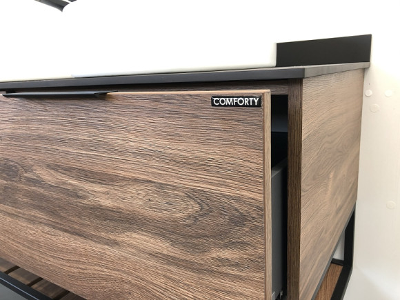 Тумба с раковинами Comforty Порто 120-2 00-00001287 подвесная Дуб темно-коричневый