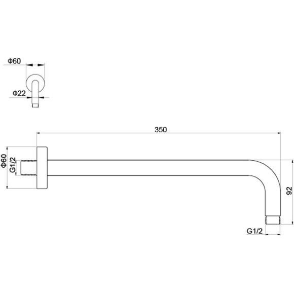 Кронштейн для верхнего душа Aquatek AQ2174CR Хром Кронштейн для верхнего душа Aquatek AQ2174CR Хром