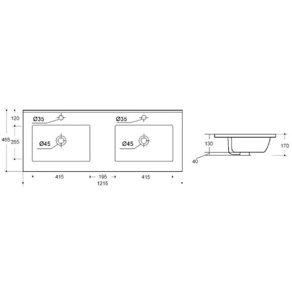 Раковина Vincea 120 VBS-13120D двойная Белая Раковина Vincea 120 VBS-13120D двойная Белая