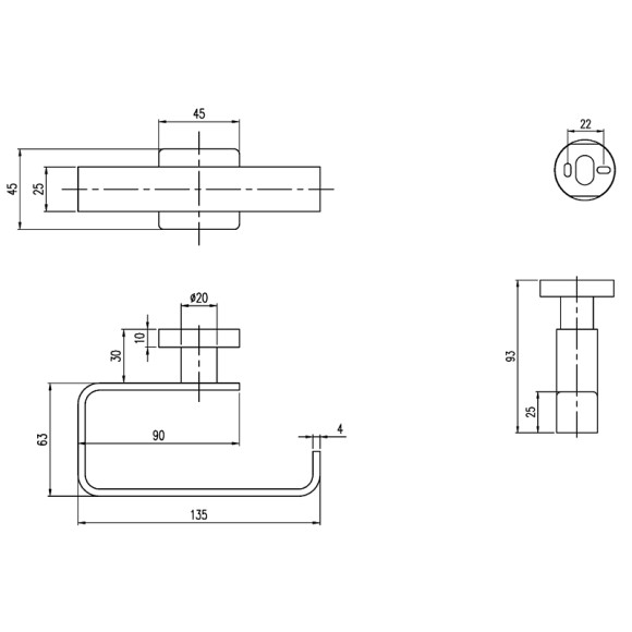 Держатель туалетной бумаги Villeroy&Boch Elements-Striking TVA15201400061 Хром Держатель туалетной бумаги Villeroy&Boch Elements-Striking TVA15201400061 Хром