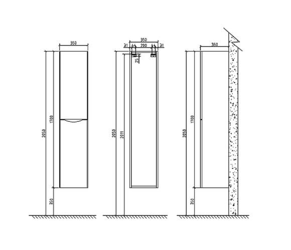 Шкаф пенал BelBagno Ancona-N 35 ANCONA-N-1700-2A-SC-WO-L подвесной Rovere Bianco Шкаф пенал BelBagno Ancona-N 35 ANCONA-N-1700-2A-SC-WO-L подвесной Rovere Bianco
