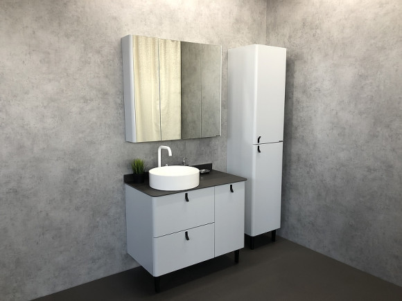 Зеркальный шкаф Comforty Сорренто 90 00-00001968 Светло серый Зеркальный шкаф Comforty Сорренто 90 00-00001968 Светло серый