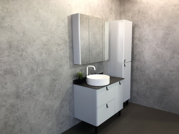 Зеркальный шкаф Comforty Сорренто 90 00-00001968 Светло серый Зеркальный шкаф Comforty Сорренто 90 00-00001968 Светло серый