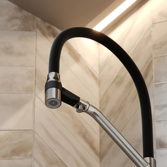 Смеситель для кухни Sancos Orta SC4008BN Никель брашированный Черный Смеситель для кухни Sancos Orta SC4008BN Никель брашированный Черный