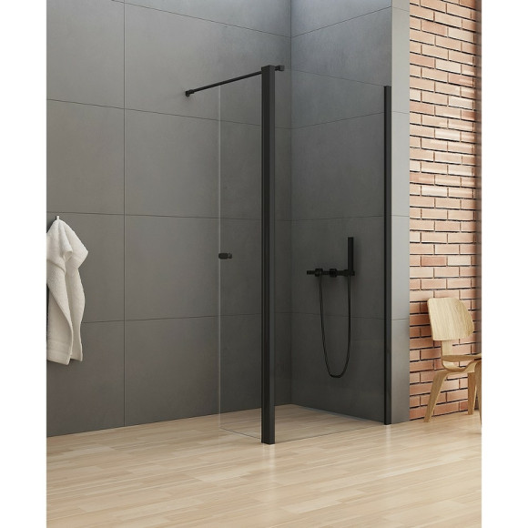 Душевая перегородка New Trendy New Soleo Black 120 K-0787 профиль Черный стекло прозрачное Душевая перегородка New Trendy New Soleo Black 120 K-0787 профиль Черный стекло прозрачное