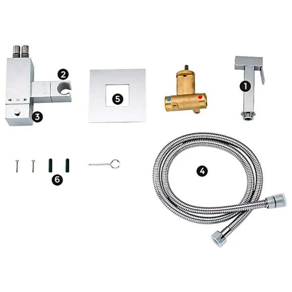 Гигиенический душ со смесителем Gappo G7207-40 с термостатом Хром Гигиенический душ со смесителем Gappo G7207-40 с термостатом Хром