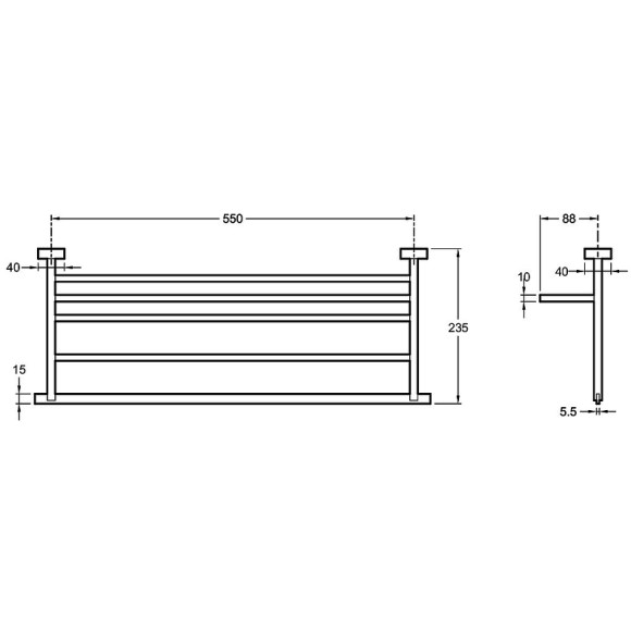 Полка для полотенец Jacob Delafon Mecanique E77882-CP Хром Полка для полотенец Jacob Delafon Mecanique E77882-CP Хром