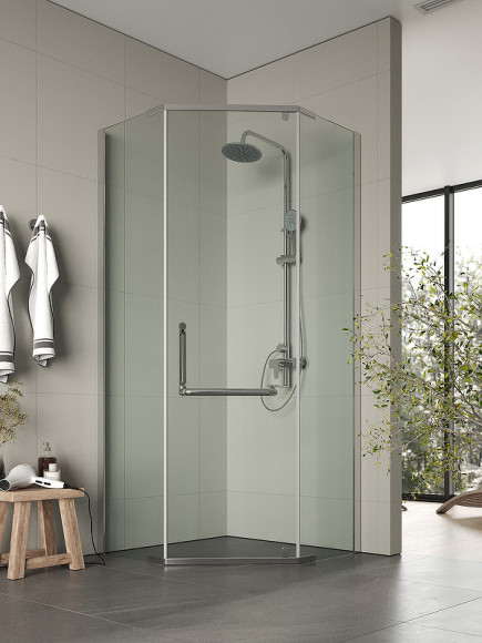 Душевой уголок Agger 90x90 A03-090TCR/G профиль Хром стекло прозрачное Душевой уголок Agger 90x90 A03-090TCR/G профиль Хром стекло прозрачное