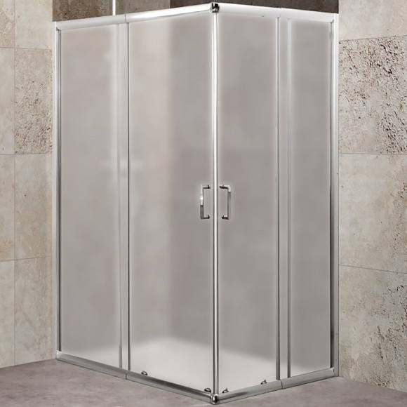 Душевой уголок BelBagno Unique 115х90 UNIQUE-AH-2-100/115-75/90-P-Cr профиль Хром стекло рифленое