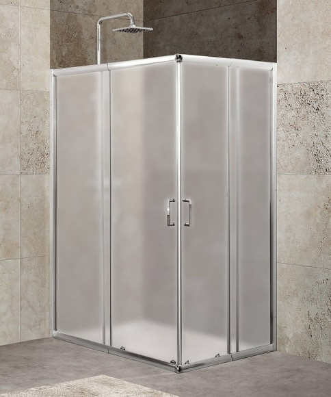 Душевой уголок BelBagno Unique 115х90 UNIQUE-AH-2-100/115-75/90-P-Cr профиль Хром стекло рифленое