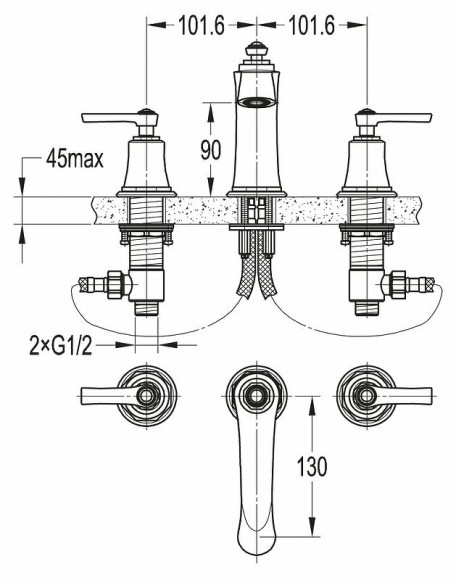 Смеситель для раковины Cezares Liberty LIBERTY-F-BLS-01-W0 Хром