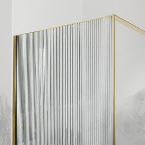 Душевая перегородка RGW Walk In WA-08G 90 06100809-156 профиль Золото брашированное стекло ребристое Душевая перегородка RGW Walk In WA-08G 90 06100809-156 профиль Золото брашированное стекло ребристое