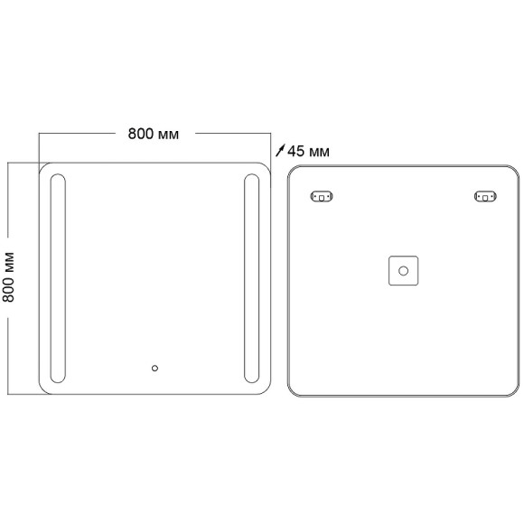 Зеркало Grossman Lara 80 138080 с подсветкой с сенсорным выключателем Зеркало Grossman Lara 80 138080 с подсветкой с сенсорным выключателем