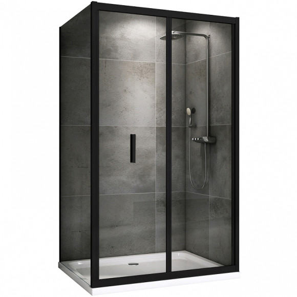 Душевой уголок Abber Sonnenstrand 120x100 AG07120B-S100B профиль Черный стекло прозрачное