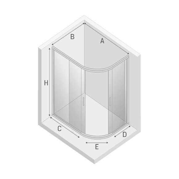 Душевой уголок New Trendy New Varia Chrome 120х85 K-0509 профиль Хром стекло прозрачное Душевой уголок New Trendy New Varia Chrome 120х85 K-0509 профиль Хром стекло прозрачное
