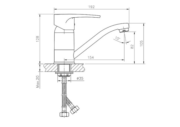 Смеситель для раковины Haiba HB4565-2 Хром Смеситель для раковины Haiba HB4565-2 Хром