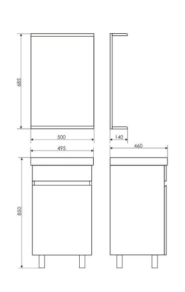 Зеркало Comforty К-50 00003120319 Белое