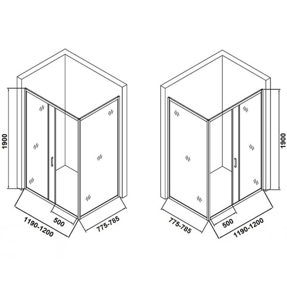 Душевой уголок Orange 120x80 E23-12080TCR профиль Хром стекло прозрачное Душевой уголок Orange 120x80 E23-12080TCR профиль Хром стекло прозрачное