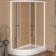 Душевой уголок Radomir 120x80 R 1-03-1-2-0-0080 с поддоном профиль Белый стекло прозрачное