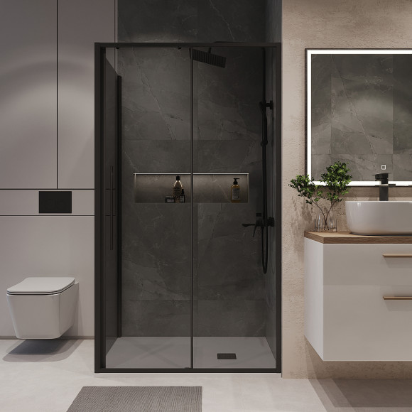 Душевой уголок Niagara Nova 110х80 NG-85-11TB-TB80-34 профиль Черный матовый стекло тонированное Душевой уголок Niagara Nova 110х80 NG-85-11TB-TB80-34 профиль Черный матовый стекло тонированное