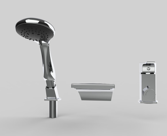 Смеситель на борт ванны GPD Atros Mak67 Хром