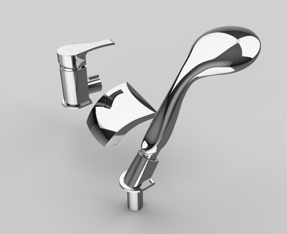 Смеситель на борт ванны GPD Atros Mak67 Хром