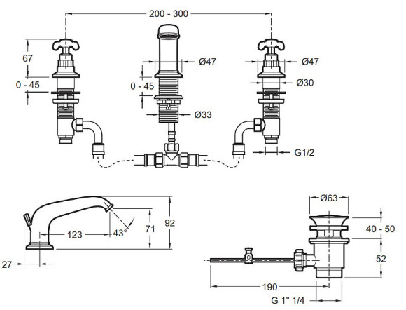 Смеситель для раковины Jacob Delafon Cleo 1889 E24306-CP Хром Смеситель для раковины Jacob Delafon Cleo 1889 E24306-CP Хром