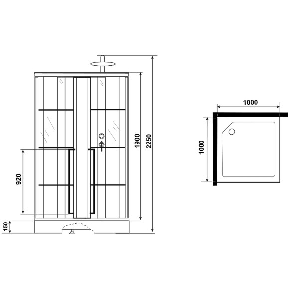 Душевая кабина Niagara Standart 100x100 R ST100/15QR/KL/BKT без гидромассажа Душевая кабина Niagara Standart 100x100 R ST100/15QR/KL/BKT без гидромассажа
