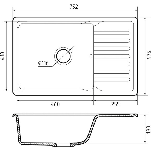 Кухонная мойка GranFest Quarz GF-ZW72 Белая Кухонная мойка GranFest Quarz GF-ZW72 Белая