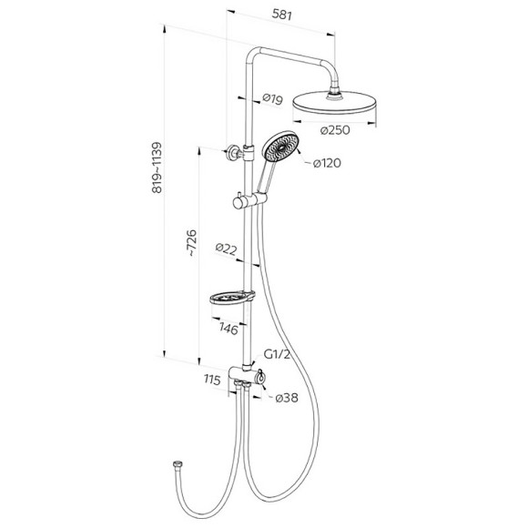 Душевая система Milardo Ideal Spa ILSSB3FM76 Хром Душевая система Milardo Ideal Spa ILSSB3FM76 Хром