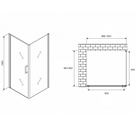 Душевой уголок Abber Sonnenstrand 100х90 AG04100M-S90M профиль Хром стекло матовое Душевой уголок Abber Sonnenstrand 100х90 AG04100M-S90M профиль Хром стекло матовое
