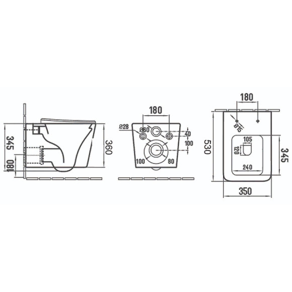 Комплект унитаза с инсталляцией Azario Nova AZ-8010-1000+AZ-8200-0011+AZ-2216 SP с сиденьем Микролифт и клавишей смыва Хром глянцевый