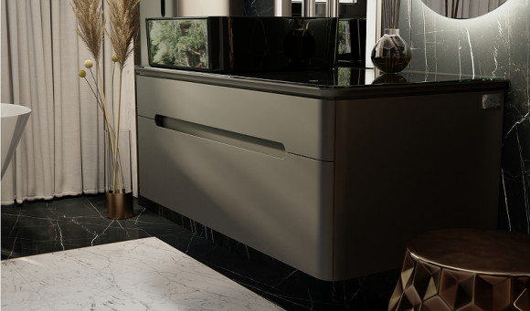 Тумба под раковину Jorno Shine 100 Shi.01.100/P/A подвесная Антрацит