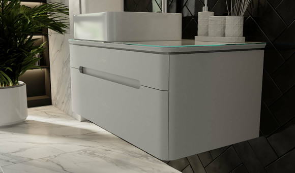 Тумба под раковину Jorno Shine 90 Shi.01.90/P/W подвесная Белый глянец