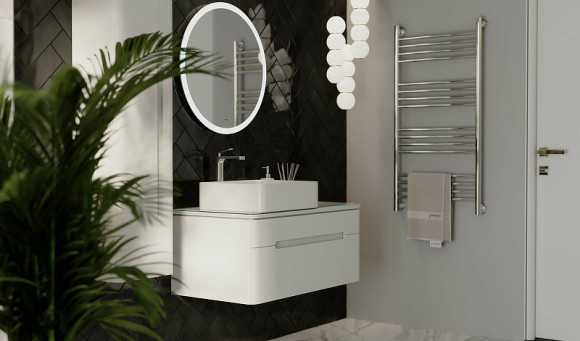 Тумба под раковину Jorno Shine 90 Shi.01.90/P/W подвесная Белый глянец