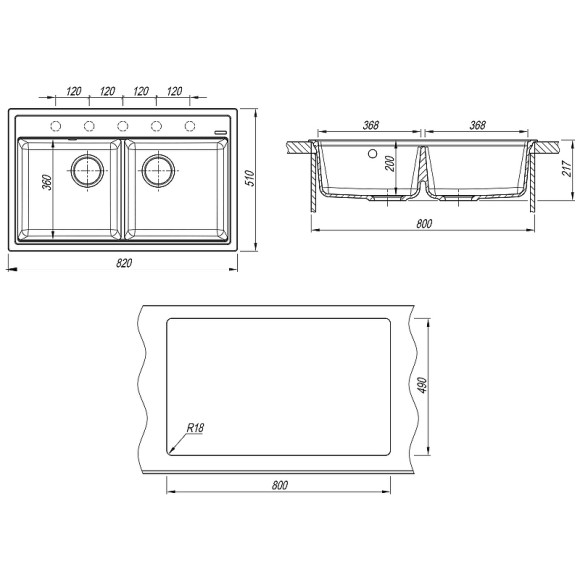 Кухонная мойка Florentina Липси-820 20.370.E0820.105 Коричневая Кухонная мойка Florentina Липси-820 20.370.E0820.105 Коричневая