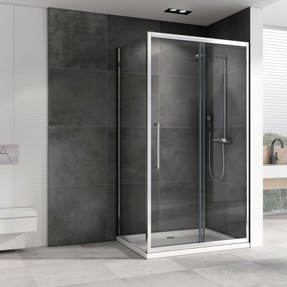 Душевой уголок Abber Schwarzer Diamant 100x80 AG30100H-S80 профиль Хром стекло прозрачное Душевой уголок Abber Schwarzer Diamant 100x80 AG30100H-S80 профиль Хром стекло прозрачное