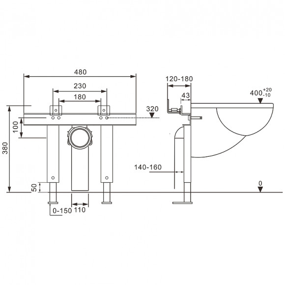 Инсталляция Abber AC0102P для унитаза с крепежом Инсталляция Abber AC0102P для унитаза с крепежом