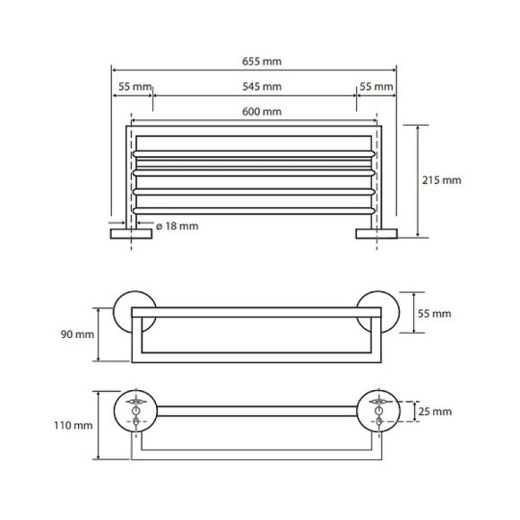 Полка для полотенец Bemeta Omega 104205072 Хром Полка для полотенец Bemeta Omega 104205072 Хром