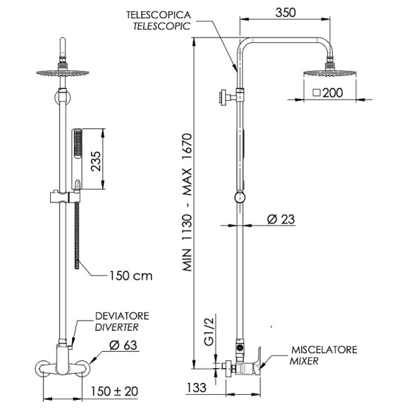 Душевая система Remer Infinity I37A7RV54Qi Хром Душевая система Remer Infinity I37A7RV54Qi Хром