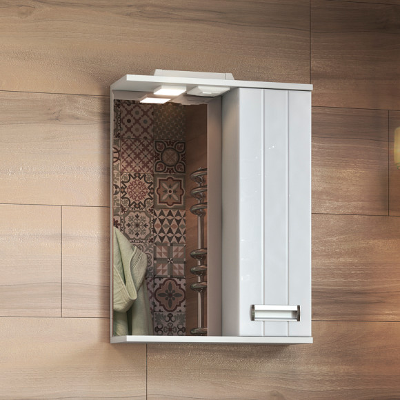 Зеркало со шкафом Vigo Diana 50 R z.DIA.50.R.El с подсветкой Белое Зеркало со шкафом Vigo Diana 50 R z.DIA.50.R.El с подсветкой Белое