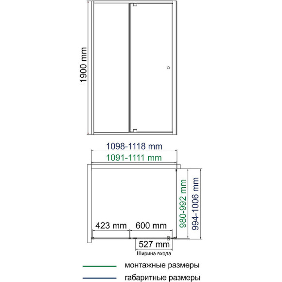 Душевой уголок WasserKRAFT Aula 110х100 11P16 профиль Хром стекло прозрачное Душевой уголок WasserKRAFT Aula 110х100 11P16 профиль Хром стекло прозрачное