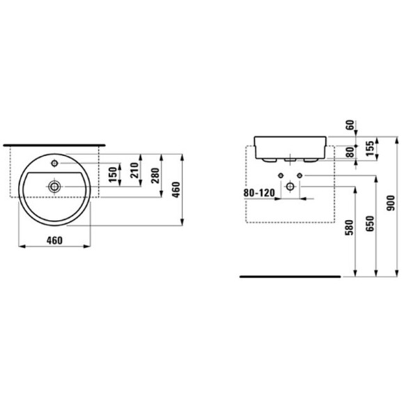 Раковина Laufen Living City 46 8.1343.1.000.104.1 Белая