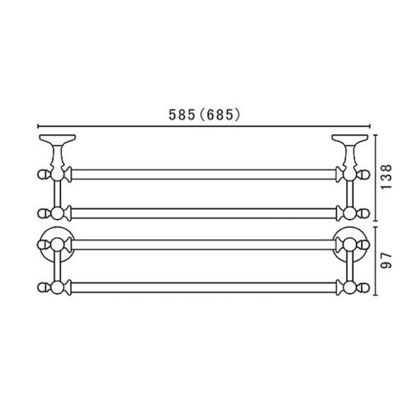 Полотенцедержатель Art&Max Antic Crystal AM-2648SJ-Br двойной Бронза Полотенцедержатель Art&Max Antic Crystal AM-2648SJ-Br двойной Бронза