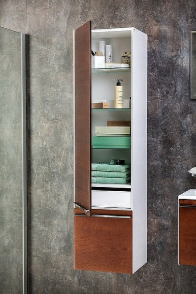 Шкаф пенал Ravak Clear 40 L X000000762 подвесной Белый, Вишня Шкаф пенал Ravak Clear 40 L X000000762 подвесной Белый, Вишня