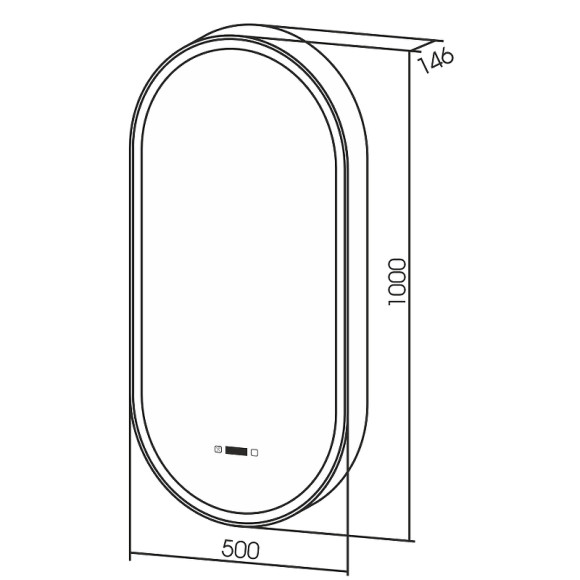 Зеркальный шкаф Abber Kontur 50 AG6339SWHB с подсветкой Черный Зеркальный шкаф Abber Kontur 50 AG6339SWHB с подсветкой Черный