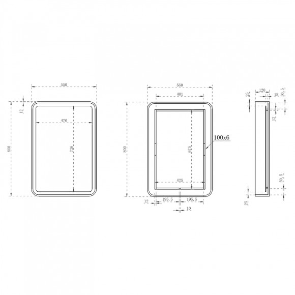 Зеркало Abber Kristall 55 AT6701Rubin с подсветкой с многофункциональной панелью Зеркало Abber Kristall 55 AT6701Rubin с подсветкой с многофункциональной панелью
