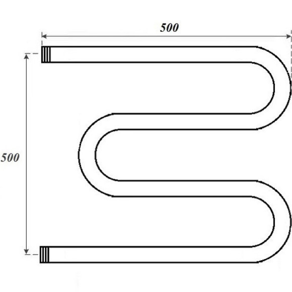 Водяной полотенцесушитель Point М-образный PN37555 500x500 Хром Водяной полотенцесушитель Point М-образный PN37555 500x500 Хром